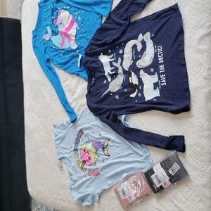 Girls 12/14 Bundle NWT 3 tops & 2 pairs of tights.